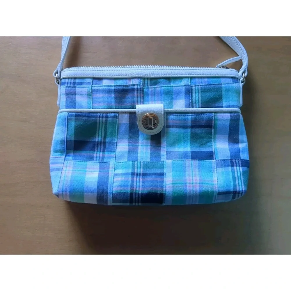 TALBOTS Leather Trim Crossbody Bag- Patchwork- Discontinued
